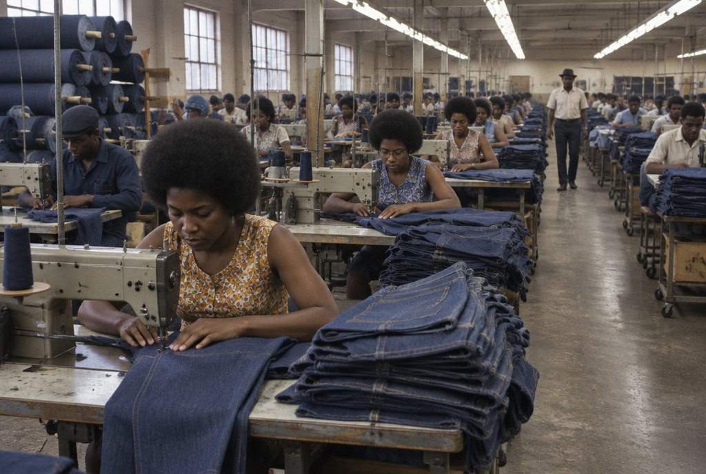A Delta jeans plant, 1970s